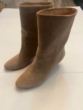 SHOE THE BEAR COPENHAGEN TAN AND BROWN LEATHER ANKLE BOOTS WITH HEELS 8